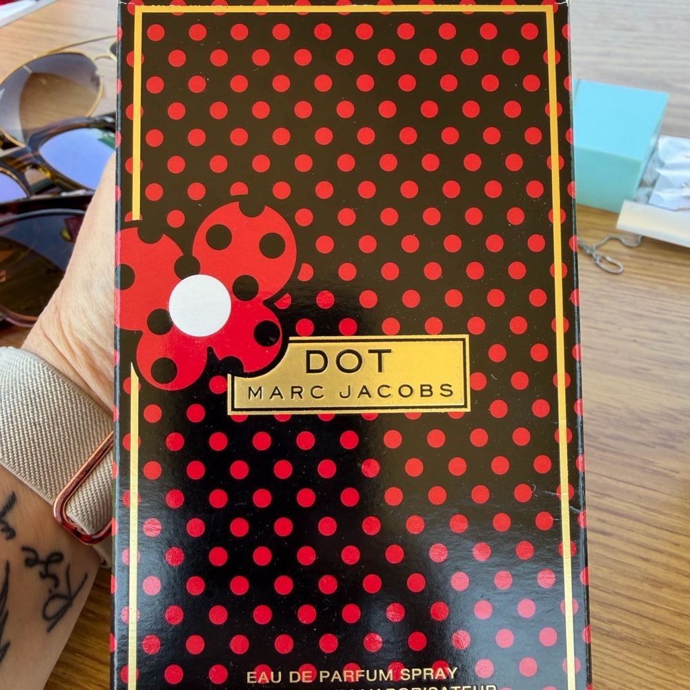 Marc Jacobs Dot Eau de Parfum — Black with Red Polka Dots and Gold Accents